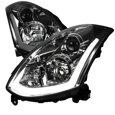 Infiniti G35 - 2003 to 2005 - 2 Door Coupe [All] (G Style) (Projector, LED Sequential Lights) (Only Compatible with OEM HID Lights)