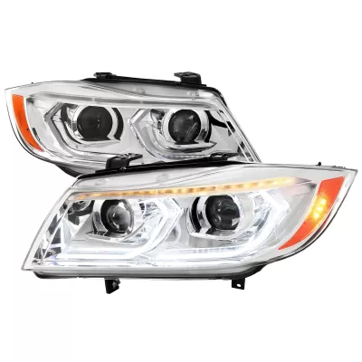 BMW 3 Series - 2006 to 2011 - 4 Door Sedan [All] _or_ 4 Door Wagon [All] (Projector, LED Accent Lights) (Not Compatible With OEM HID Lights) (Sequential LED Lights)
