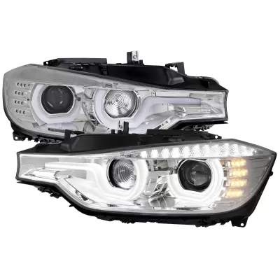 BMW 3 Series - 2012 to 2015 - 4 Door Sedan [All] (Projector, LED U-Accent Lights) (LED Turn Signal) (Not Compatible With OEM Xenon Lights)