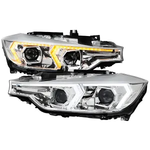BMW 3 Series - 2012 to 2015 - 4 Door Sedan [328i 2.0L Turbo, 328i xDrive 2.0L Turbo] (Projector, LED Accent Lights) (Sequential LED Turn Signal) (Not Compatible With OEM HID Lights)
