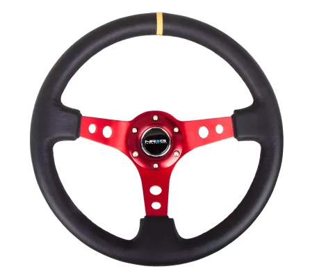Universal (Rigid) (Red Spokes, Leather Rim, Yellow Center Marking) (350mm Diameter) (3
