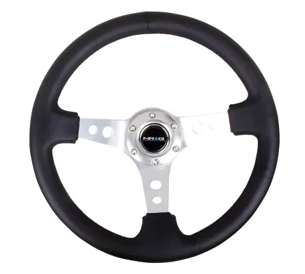 Universal (Rigid) (Silver Spokes, Leather Rim, No Center Marking) (350mm Diameter) (3