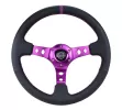 Universal (Rigid) (Purple Spokes, Black Leather Rim, Purple Center Marking) (350mm Diameter) (3