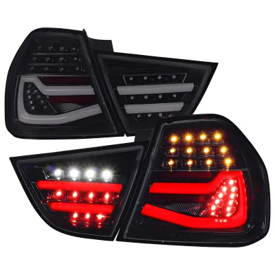 BMW 3 Series - 2009 to 2011 - 4 Door Sedan [All] (Gloss Black) (White LED Tube) (Sequential LED Lights)