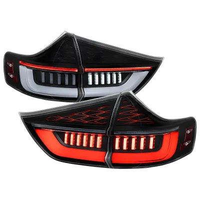 Toyota Sienna - 2011 to 2014 - Minivan [All] (Matte Black) (Clear Lens) (White LED Tube) (Sequential LED Lights)