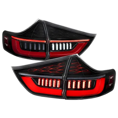 Toyota Sienna - 2011 to 2014 - Minivan [All] (Jet Black) (Clear Lens) (Red LED Tube) (Sequential LED Lights)
