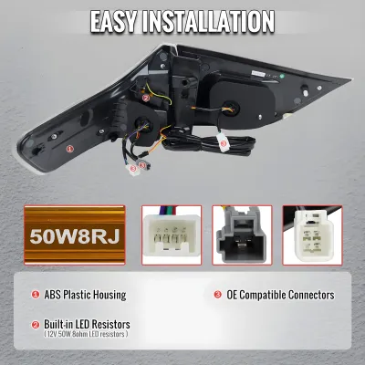 Toyota Sienna - 2011 to 2014 - Minivan [All] (Jet Black) (Clear Lens) (Red LED Tube) (Sequential LED Lights)