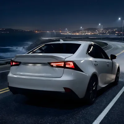 Lexus IS 350 - 2014 to 2017 - Sedan [All] (Gloss Black) (Red Fiber Optic LED Strip) (Sequential Fiber Optic LED Lights)