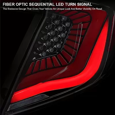 Honda Civic - 2017 to 2021 - 4 Door Hatchback [All] (SQ2 Style) (Matte Black With Red LED Bars) (Sequential LED Lights)