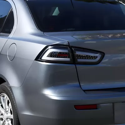 Mitsubishi Lancer - 2008 to 2017 - Sedan [All] (Clear Lens) (Matte Black With White LED Bars)