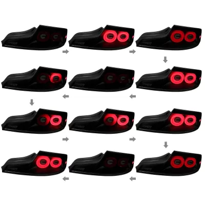 Infiniti G35 - 2003 to 2007 - 2 Door Coupe [All] (Matte Black) (Smoked Lens) (Red LED Tube) (Sequential LED Lights)