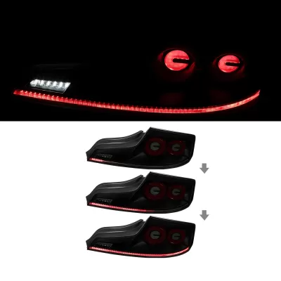 Infiniti G35 - 2003 to 2007 - 2 Door Coupe [All] (Matte Black) (Smoked Lens) (Red LED Tube) (Sequential LED Lights)
