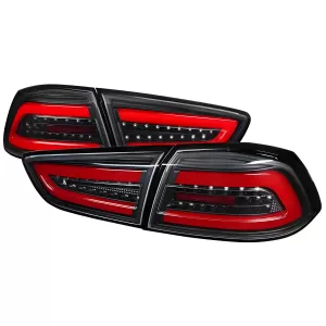 Mitsubishi Lancer - 2008 to 2017 - Sedan [All] (Clear Lens) (Gloss Black With Red LED Bars)