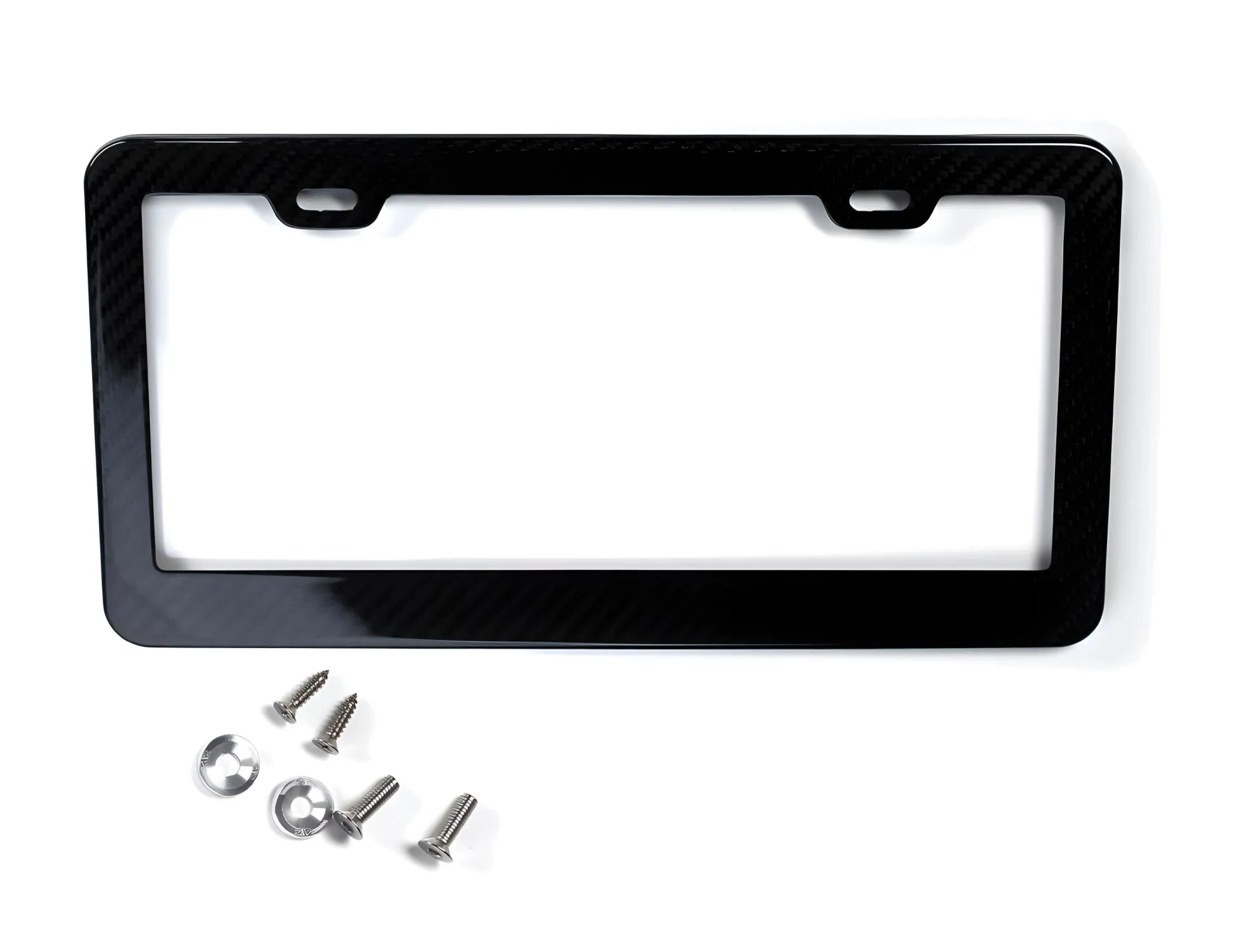Purchase Plain Black Slimline Metal License Plate Frame -4 Holes In - Foto 9