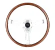 Universal (Brushed Aluminum Spokes With Ribbeted Mahogany Woodgrain Rim) (365mm Diameter)