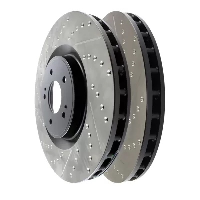 Mitsubishi Lancer Evo - 2008 to 2015 - Sedan [All] (Front Pair) (Drilled and Slotted) (1 Piece Rotor)