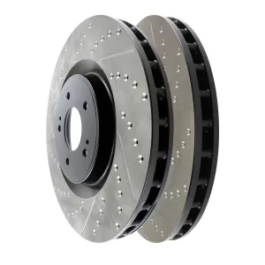 Mitsubishi Lancer Evo - 2008 to 2015 - Sedan [All] (Front Pair) (Drilled and Slotted) (1 Piece Rotor)