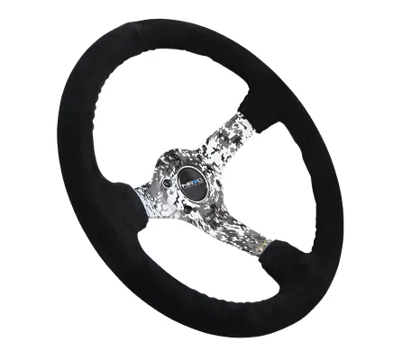 Universal (Rigid) (Digital Arctic Camo Spokes) (Black Suede Rim With Black Baseball Stitching) (350mm Diameter) (3