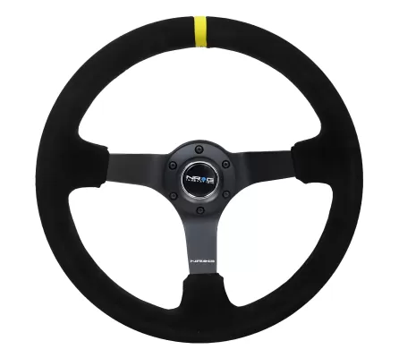 Universal (Rigid) (Matte Black, Suede With Black Stitching and Yellow Center Marker) (350mm Diameter) (3