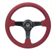 Universal (Rigid) (Matte Black Spokes) (Burgundy Alcantara Rim With Black Stitching) (350mm Diameter) (3