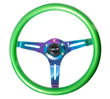 Universal (Green Pearlescent Flake Rim, Neochrome Spokes) (350mm Diameter) (1.5
