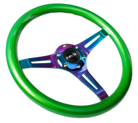 Universal (Green Pearlescent Flake Rim, Neochrome Spokes) (350mm Diameter) (1.5
