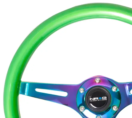 Universal (Green Pearlescent Flake Rim, Neochrome Spokes) (350mm Diameter) (1.5