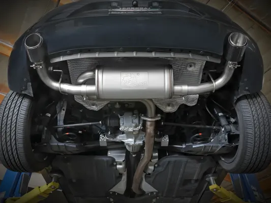 Mazda MAZDA3 - 2019 to 2025 - Hatchback [All] (Axle-Back) (Polished Tips) : Carbon fiber tip version shown for demo purposes.