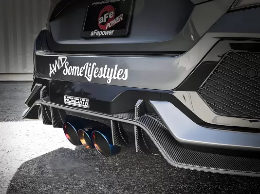 Honda Civic - 2017 to 2021 - 4 Door Hatchback [FK8 Type R, FK8 Type R Limited] (Sport Style) (Cat-Back) (Triple Blue Flame Double Wall Tips)