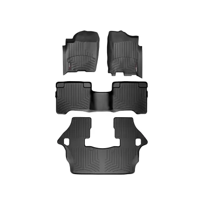 Nissan Armada - 2004 to 2008 - SUV [All] (Front, Middle, and Rear Cargo Set) (With Single Driver Post) (Black)