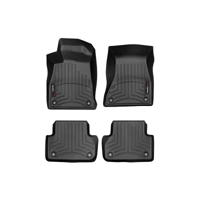 Audi A4 - 2017 to 2021 - Sedan [All] (Front and Rear Set) (Black) (With Second Row Retention)