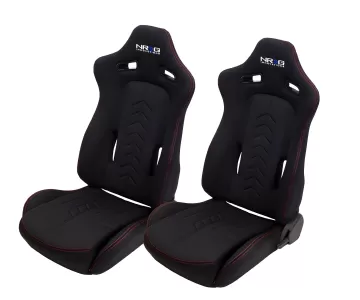 Universal (Left and Right Seats) (Black With Red Stitching)