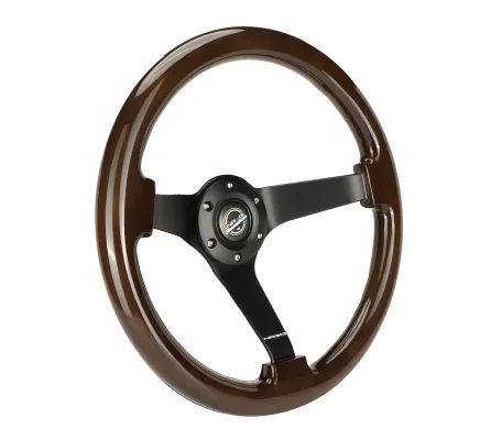 Universal (Rigid) (Dark Woodgrain Rim, Black Spokes) (350mm Diameter) (3