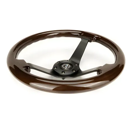 Universal (Rigid) (Dark Woodgrain Rim, Black Spokes) (350mm Diameter) (3
