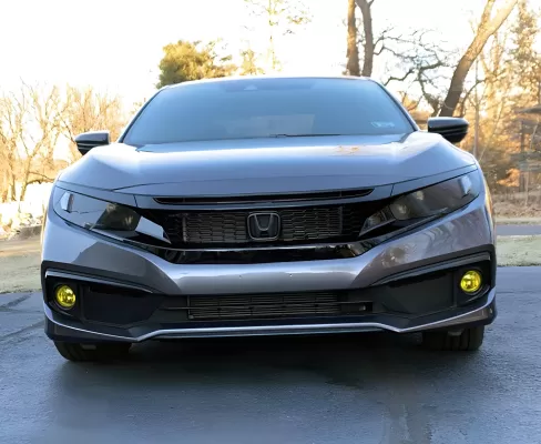 Honda Civic - 2019 to 2021 - 4 Door Sedan [All Except Si]  : Emblem does not come in black color. Customer blacked it out.