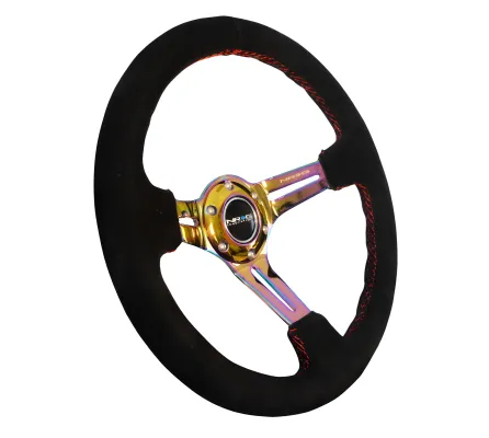 Universal (Rigid) (Neo-Chrome Spokes, Suede With Red Stitching) (350mm Diameter) (3