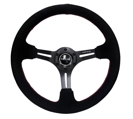 Universal (Black, Suede With Red Stitching) (350mm Diameter) (3