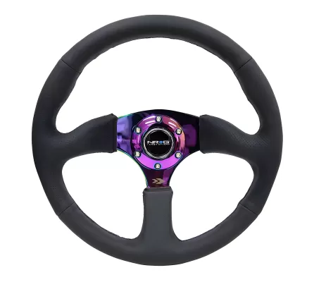 Universal (Rigid) (Neo-Chrome, Leather With Black Stitching) (350mm Diameter) (2