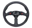 Universal (Rigid) (Matte Black, Black Leather With Black Stitching) (With Dual Switches) (350mm Diameter) (2