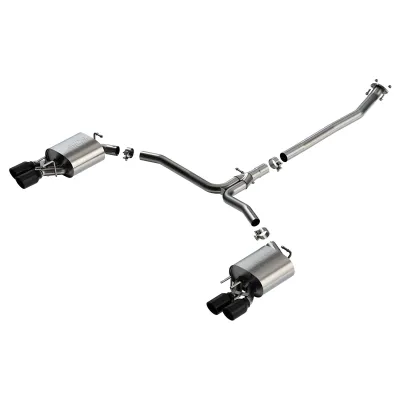Toyota Camry - 2018 to 2024 - Sedan [XSE 2.5L FWD] (S-Type Exhaust) (Black Chrome Stainless Steel Rolled Quad Tips)