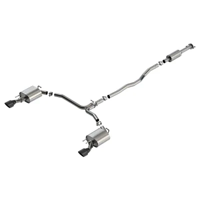 Toyota Camry - 2020 to 2024 - Sedan [TRD] (S-Type Exhaust) (Black Chrome Stainless Steel Angle-Cut Rolled Dual Tips)