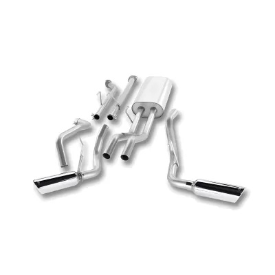 Toyota Tundra - 2007 to 2008 - 2 Door Reg Cab [Base, Tundra Grade] With 5.7L & 4WD/RWD (Touring Exhaust) (Side Exit) (Dual Polished Angle Rolled Tips) (With Long 8' 2