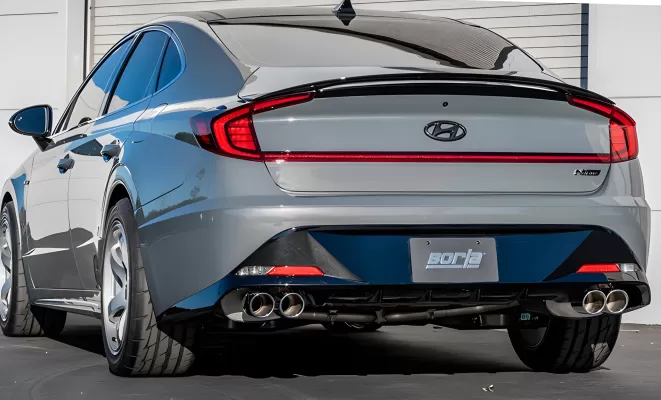 Hyundai Sonata - 2021 to 2023 - Sedan [N Line, N Line Night Ed.] (S-Type Exhaust) (Quad Round Rolled Angle-Cut Tips)