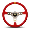 Universal (MOD. 07) (Brushed Anthracite Center, Red Microfiber and Yellow Center Marker) (350mm Diameter) (2.8