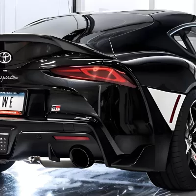 Toyota GR Supra - 2020 to 2025 - Coupe [All Except 2.0] (Touring Edition) (With Resonators) (Dual Diamond Black Double Walled Slash Cut Tips)