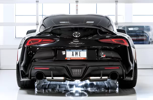 Toyota GR Supra - 2020 to 2025 - Coupe [All Except 2.0] (Touring Edition) (With Resonators) (Dual Diamond Black Double Walled Slash Cut Tips)