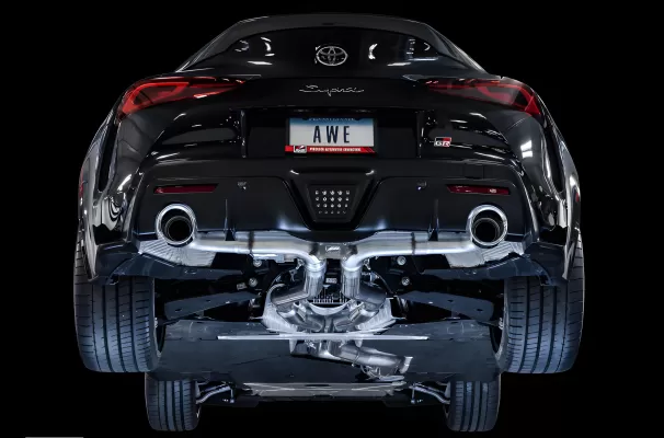 Toyota GR Supra - 2020 to 2025 - Coupe [All Except 2.0] (Track Edition) (Dual Chrome Double Walled Slash Cut Tips)