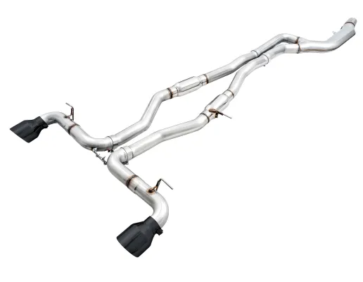 Toyota GR Supra - 2020 to 2025 - Coupe [All Except 2.0] (Track Edition) (Dual Diamond Black Double Walled Slash Cut Tips)