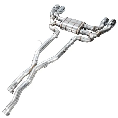 BMW X4 M - 2020 to 2025 - SUV [All] (SwitchPath Edition) (Cat-Back) (Quad Chrome Silver Double Walled Slash Cut Tips)