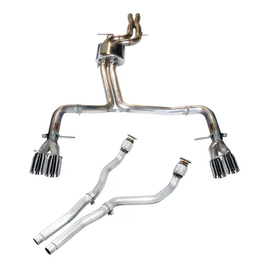 Audi S5 - 2013 to 2017 - Coupe [All] (Track Edition) (Quad Chrome Silver Double Walled Tips) (3.5 Inch Tips) (Includes Unresonated Downpipes)